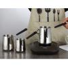 Coffee Milk Frothing Pitcher Cup Stainless Steel Milk Pointed Tip Latte Frothing Cup with Scale Long Handle Coffee Pot for Stove Top(#3) view 4