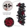 belupai 24in Black Halloween Floral Swag,Artificial Maple Leaves Garland with Sunflowers Pumpkin, Handmade Decorative Berries Roses Eucalyptus Swag for Front Door Home Wall Decoration(Red Rose) view 4