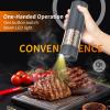 2Pack Electric Salt and Pepper Grinder Set USB Rechargeable with Warm LED Light, Adjustable Coarseness Lidaop Large Capacity Automatic Salt Pepper Mill Grinder for Kitchen, Restaurant, Outdoor (Grey) view 2