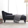 58" Velvet Chaise Lounge Couch, Button Tufted Arm Facing Lounge Chair,Modern Upholstered Recliner Lounge Chair for Living Room Bedroom, Sleeper Lounge Sofa,Black view 3