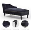58" Velvet Chaise Lounge Couch, Button Tufted Arm Facing Lounge Chair,Modern Upholstered Recliner Lounge Chair for Living Room Bedroom, Sleeper Lounge Sofa,Black view 4