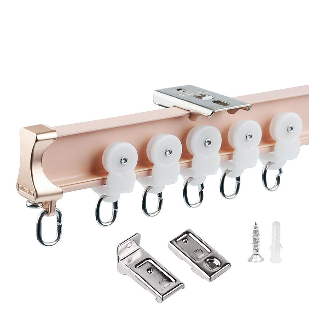 Bendable Curtain Track Curtain Rail For Bay Window - With Wall Bracket And Ceiling Bracket, Easy To Install, For Bedroom U-shaped L-shaped Windows, Room Dividers Curtain Rods