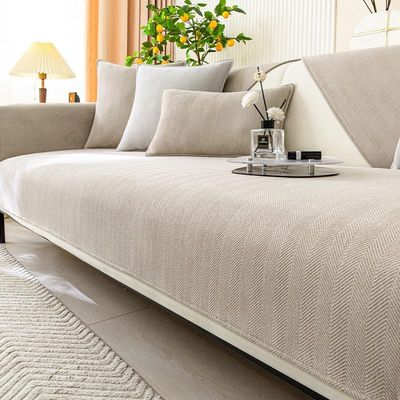 Funny Fuzzy Couch Cover - Herringbone Chenille Fabric Furniture Protector Sofa Cover - Non Slip & Luxuriously Soft Chenille - Sofa Slipcover with Easy Fit - Ultimate Comfort & Protection