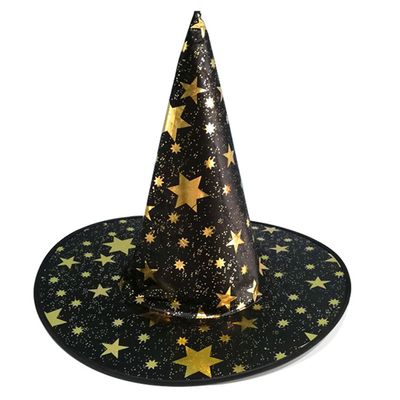 Ankelesz Halloween Witch Hat for Kids Star Wizard Hat Cosplay Costume Decoration Halloween Party Supplies (Black)