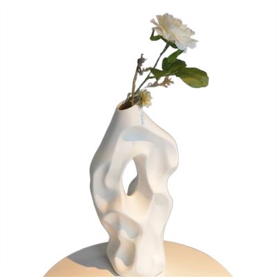 Decorative Vase Floor Vase Decoration Tall Ceramic Vase Modern Home Decors Twisted High Flower Vase for Shelf Home Decor Living Room Ceramic Vase Glass Vase Hydroponic Flower Vase (Color : Type C WHI