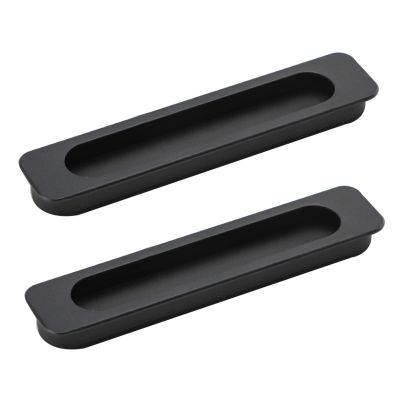 Drawer Handles,Cabinet Pulls, 2 Pcs Drawer Flush Sliding Door Slotting Fastener Invisible Pull Concealed Handle Grey Cabinet zinc Alloy Recessed Drawer Knob Door Levers with Screws (Hole spacing 160mm