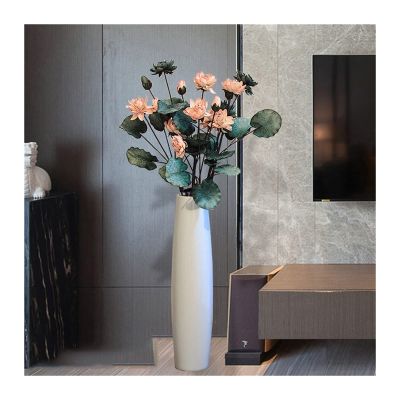 Decorative Vase Large Floor Plant Bonsai Ceramic Dried Flowers Silver Tall Vase Bonsai Flower Pot Home Decorations Living Room Dried Flower Arrangement Ornaments Ceramic Vase Glass Vase Hydroponic Flo