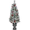 Northlight Pre-Lit Potted Snowy Bristle Pine Artificial Christmas Tree Clear Lights - 5' view 1