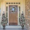 Northlight Pre-Lit Potted Snowy Bristle Pine Artificial Christmas Tree Clear Lights - 5' view 2