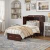 AFI, Nantucket Twin Murphy Bed Chest with Mattress, Storage Drawer, and Built-in USB Charger, Walnut view 2