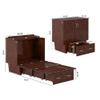 AFI, Nantucket Twin Murphy Bed Chest with Mattress, Storage Drawer, and Built-in USB Charger, Walnut view 3