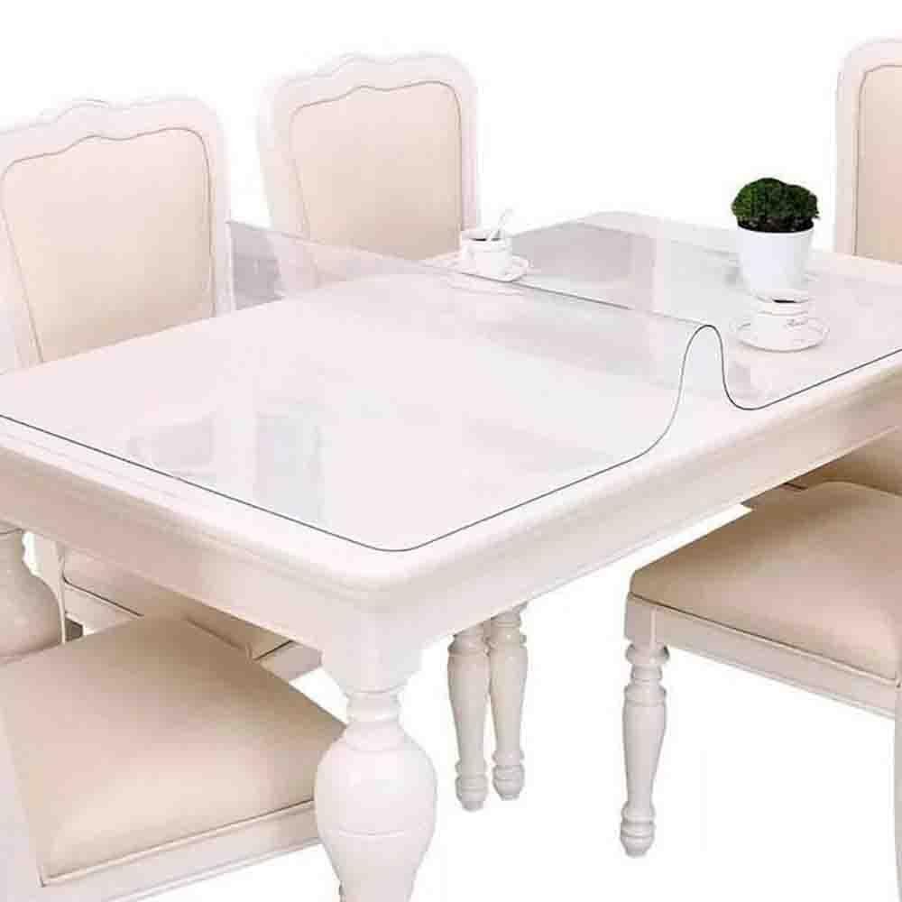 Clear Table Cover Protector, Custom Table Cover Tablecloth, Plastic Desk Pad Mat, Waterproof Vinyl Table Top Protector for Kitchen,Writing Desk (19x50 inch,1.5mm Thick)
