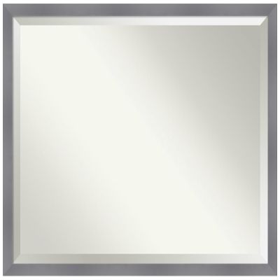 Amanti Art Grey Wall Mirror 32x42 Edwin Grey Rectangle Bathroom Mirror for Wall Decor Living Room, X-Large Casual Wood Frame, Hangs Horizonally and Vertically, Bathroom Decor, Beveled Edge