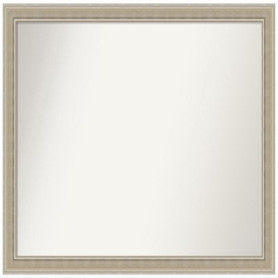 Amanti Art Silver Bathroom Mirror for Over Sink, 31x42 Mezzo Silver Rectangle Vanity Mirror, X-Large Modern Wood Frame, Hangs Horizonally and Vertically, Bathroom Wall Decor, Non-Beveled Edge