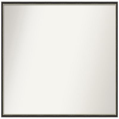 Amanti Art Black Bathroom Mirror for Over Sink, 28x39 Theo Black Silver Narrow Rectangle Vanity Mirror, X-Large Modern Wood Frame, Hangs Horizonally or Vertically, Bathroom Wall Decor,Non-Beveled Edge