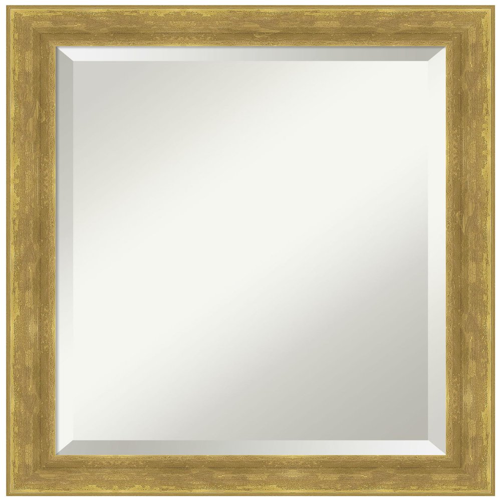 Amanti Art Grey Bathroom Mirror for Over Sink, 23x19 Angled Metallic Rainbow Rectangle Vanity Mirror, Small Modern Wood Frame, Hangs Horizonally and Vertically, Bathroom Wall Decor, Beveled Edge