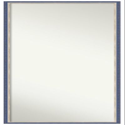 Amanti Art Blue Full Length Mirror for Door, 49x15 Theo Blue Narrow Tall Wall Mirror Full Length, Mounted to Door or Closet Wall with no Visible Brackets, Modern Wood Frame, Bedroom Decor