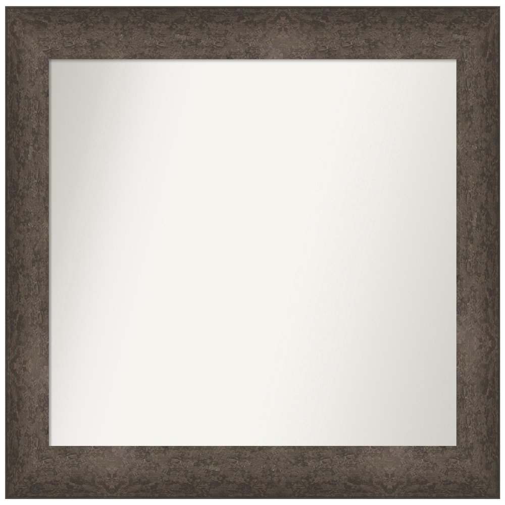 Amanti Art Bronze Bathroom Mirror for Over Sink, 28x34 Dappled Light Bronze Rectangle Vanity Mirror, Large Modern Wood Frame, Hangs Horizonally and Vertically, Bathroom Wall Decor, Non-Beveled Edge