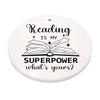 Book Christmas Ornaments Reading is My Superpower,Xmas Tree Hanging Ornaments Ceramic Keepsake view 4