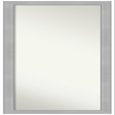 Amanti Art Silver Full Length Mirror for Door, 51x17 Vista Brushed Nickel Narrow Tall Wall Mirror Full Length, Mounted to Door or Closet Wall with no Visible Brackets, Casual Frame, Bedroom Decor