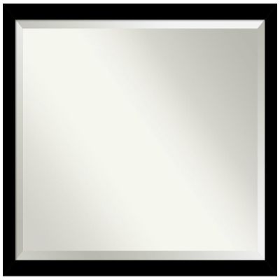 Amanti Art Black Bathroom Mirror for Over Sink, 33x43 Basic Black Narrow Rectangle Vanity Mirror, X-Large Modern Wood Frame, Hangs Horizonally and Vertically, Bathroom Wall Decor, Beveled Edge