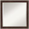 Amanti Art Brown Bathroom Mirror for Over Sink, 23x23 Warm Walnut Narrow Square Vanity Mirror, Medium Casual Wood Frame, Hangs Horizonally and Vertically, Bathroom Wall Decor, Beveled Edge view 1