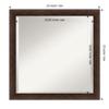 Amanti Art Brown Bathroom Mirror for Over Sink, 23x23 Warm Walnut Narrow Square Vanity Mirror, Medium Casual Wood Frame, Hangs Horizonally and Vertically, Bathroom Wall Decor, Beveled Edge view 4