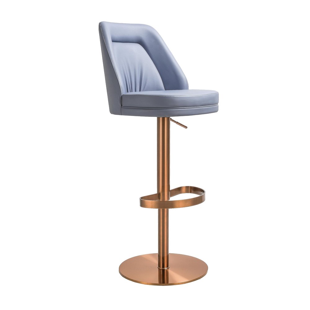 Tov Furniture Maven Lavender Mist and Rose Gold Adjustable Swivel Stool