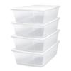 HOMZ 4-Pack Snaplock, Large Clear Plastic Storage Organizer Bins w/Lids, 41 Quart, White - Stackable Container Boxes for Bedroom, Bathroom, Garage, and Office Organization view 1