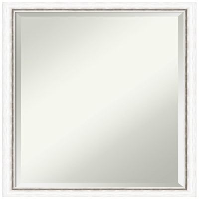 Amanti Art White Bathroom Mirror for Over Sink, 26x20 Morgan White Silver Rectangle Vanity Mirror, Medium Modern Wood Frame, Hangs Horizonally and Vertically, Bathroom Wall Decor, Beveled Edge