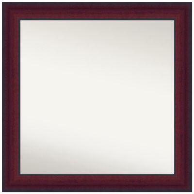 Amanti Art Brown Wall Mirror 31x31 Canterbury Cherry Square Bathroom Mirror for Wall Decor Living Room, Large Casual Wood Frame, Hangs Horizonally and Vertically, Bathroom Decor, Non-Beveled Edge