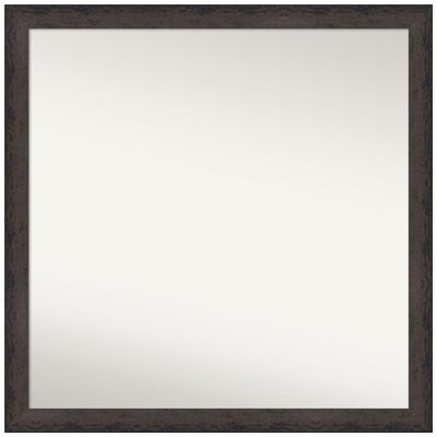 Amanti Art Black Bathroom Mirror for Over Sink, 29x29 Dappled Black Brown Narrow Square Vanity Mirror, Large Modern Wood Frame, Hangs Horizonally and Vertically, Bathroom Wall Decor, Non-Beveled Edge