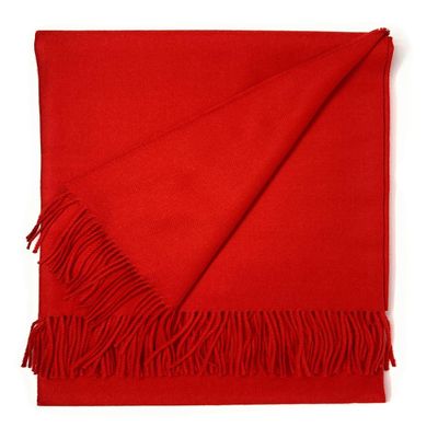 Alpaca Home - 100% Baby Alpaca Wool Solid Throw Blanket, Hypoallergenic & Allergen Free, for Home Dcor or Travel 51 X 71 inches (Cayenne)