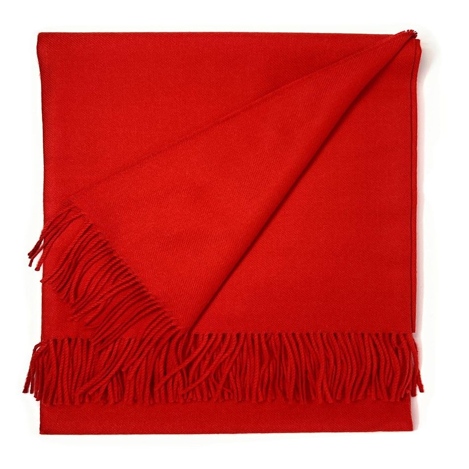 Alpaca Home - 100% Baby Alpaca Wool Solid Throw Blanket, Hypoallergenic & Allergen Free, for Home Dcor or Travel 51 X 71 inches (Cayenne)