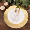 Efavormart 10 Pack Gold Mirror Plastic Charger Plates for Table Setting, 13" Lightweight Round Decorative Dining Plate Chargers view 1