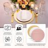Efavormart 10 Pack Gold Mirror Plastic Charger Plates for Table Setting, 13" Lightweight Round Decorative Dining Plate Chargers view 4