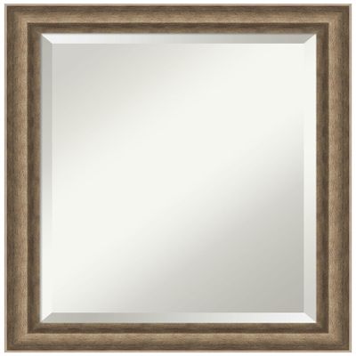 Amanti Art Bronze Bathroom Mirror for Over Sink, 23x19 Angled Bronze Rectangle Vanity Mirror, Small Modern Contemporary Wood Frame, Hangs Horizonally and Vertically, Bathroom Wall Decor, Beveled Edge