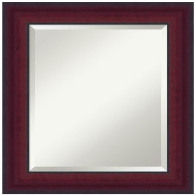 Amanti Art Cherry Bathroom Mirror for Over Sink, 25x21 Canterbury Cherry Rectangle Vanity Mirror, Small Casual Wood Frame, Hangs Horizonally and Vertically, Bathroom Wall Decor, Beveled Edge