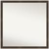Amanti Art Brown Bathroom Mirror for Over Sink, 28x28 Woodgrain Stripe Chocolate Square Vanity Mirror, Large Casual Wood Frame, Hangs Horizonally and Vertically, Bathroom Wall Decor, Non-Beveled Edge view 1