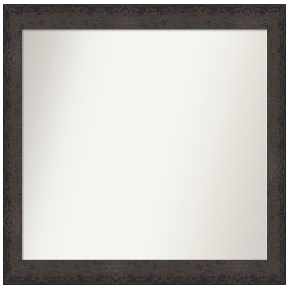 Amanti Art Black Bathroom Mirror for Over Sink, 33x44 Dappled Black Brown Rectangle Vanity Mirror, X-Large Modern Wood Frame, Hangs Horizonally and Vertically, Bathroom Wall Decor, Non-Beveled Edge