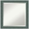 Amanti Art Blue Bathroom Mirror for Over Sink, 24x20 Upcycled Teal Grey Rectangle Vanity Mirror, Small Rustic Farmhouse Wood Frame, Hangs Horizonally and Vertically, Bathroom Wall Decor, Beveled Edge view 1