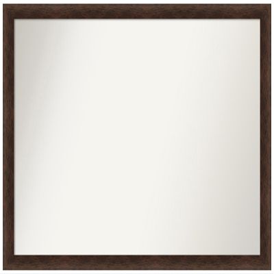Amanti Art Brown Wall Mirror 30x41 Warm Walnut Narrow Rectangle Bathroom Mirror for Wall Decor Living Room, X-Large Casual Wood Frame, Hangs Horizonally and Vertically, Bathroom Decor, Non-Beveled