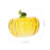 ABOOFAN 2pcs Crystal Pumpkin Ornament for Fall Decor Realistic Desktop Figure Elegant Glass Pumpkin Decoration for Thanksgiving and Autumn Table Centerpiece Yellow view 2