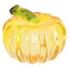 ABOOFAN 2pcs Crystal Pumpkin Ornament for Fall Decor Realistic Desktop Figure Elegant Glass Pumpkin Decoration for Thanksgiving and Autumn Table Centerpiece Yellow view 3