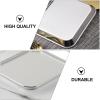 ABOOFAN 3Pcs Stainless Steel Dinner Plates Square Food Serving Trays for Fruits Barbecue Easy to Clean for Home Restaurants Cafes view 4