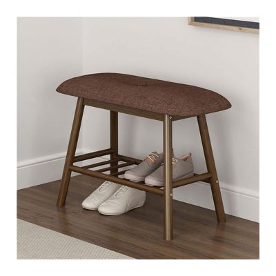 Entryway Shoe Rack Entryway Bench with Padded Seat, Wooden Storage Bench in Living Dining Bed Room, Modern Farmhouse Indoor Accent Entry Way Hallway Shoe Bench Seat for Entrance Sitting Shoe Organizer