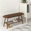Entryway Shoe Rack Entryway Bench with Padded Seat, Wooden Storage Bench in Living Dining Bed Room, Modern Farmhouse Indoor Accent Entry Way Hallway Shoe Bench Seat for Entrance Sitting Shoe Organizer view 4