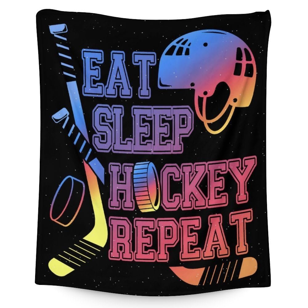 Boys Hockey Gifts - Ice Hockey Blanket for Girls - Kids Throw Blankets for Girls - 60"x80" Soft Warm Throws for Bed