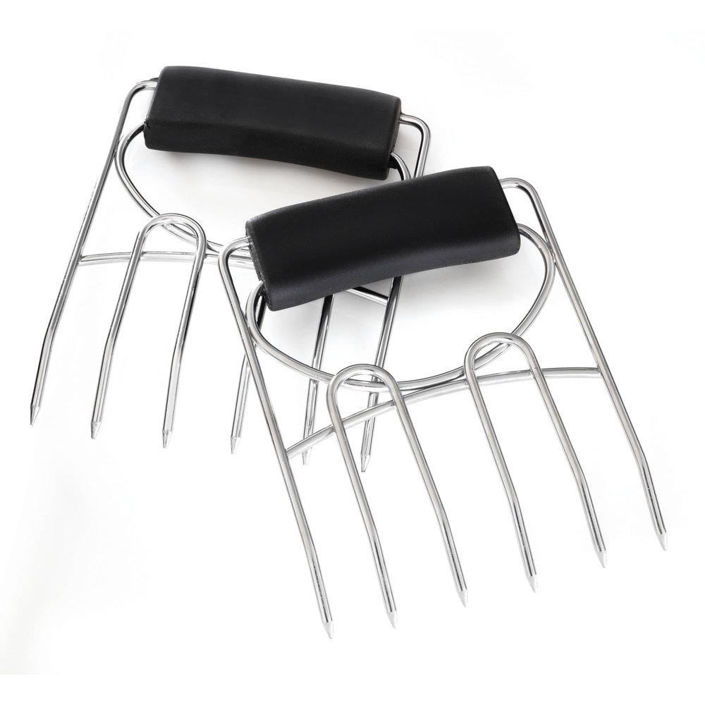 gia'sKITCHEN 25330 Stainless Steel Meat Claws with Rubber Grip Handles