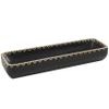 Deco 79 Mango Wood Handmade Nesting Tray with Hand Woven Seagrass Accents, 24" x 7" x 4", Black view 1
